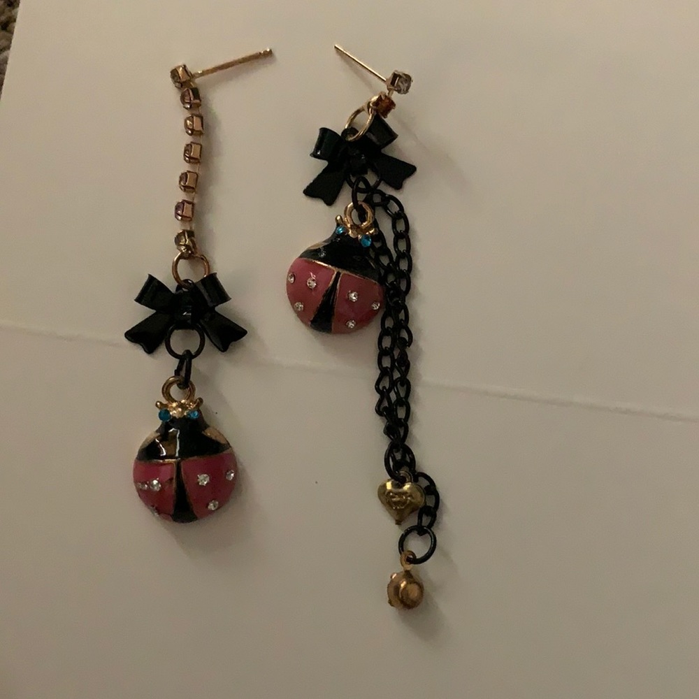 NWOT  Ladybug earrings Betsey Johnson Copy hanging